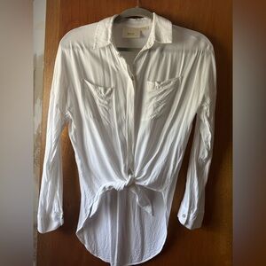 Maeve White Button Down Shirt